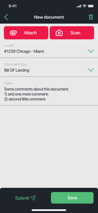 Driver app screen 10